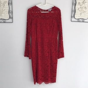 Red lace dress